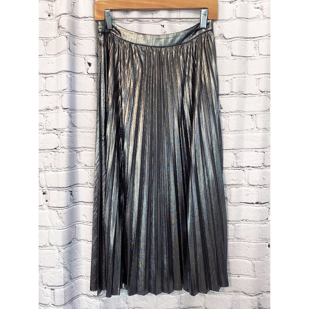 F21 • Metallic Pleated Midi Skirt